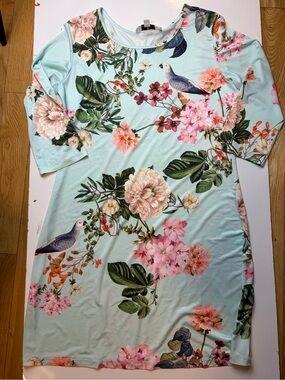 Jean-Pierre Klifa Paris floral & Bird print shift dress
